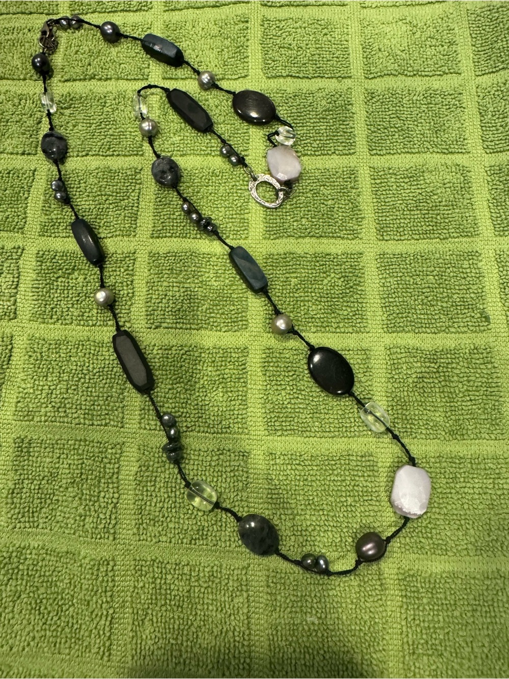 Silpada Black and Silver Mixed Bead Necklace